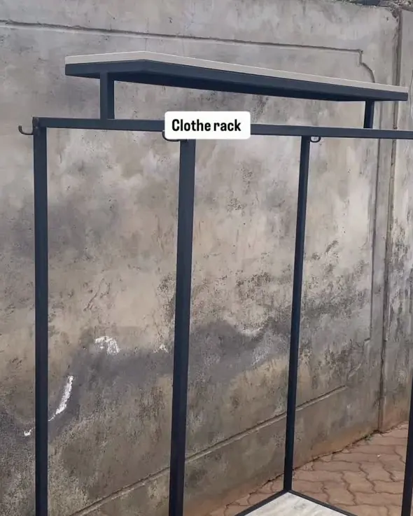 Black steel clothes rack